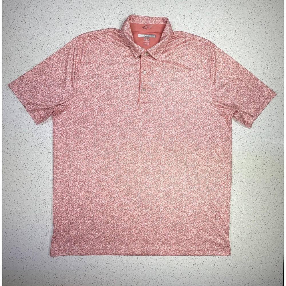 Greg Norman ML75 Play Dry Stretch Quick Dry Pink Geometric XXL Polo Shirt